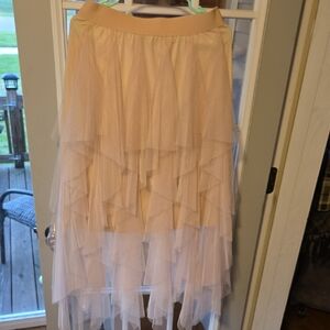 Easel Cream Layered Maxi Skirt